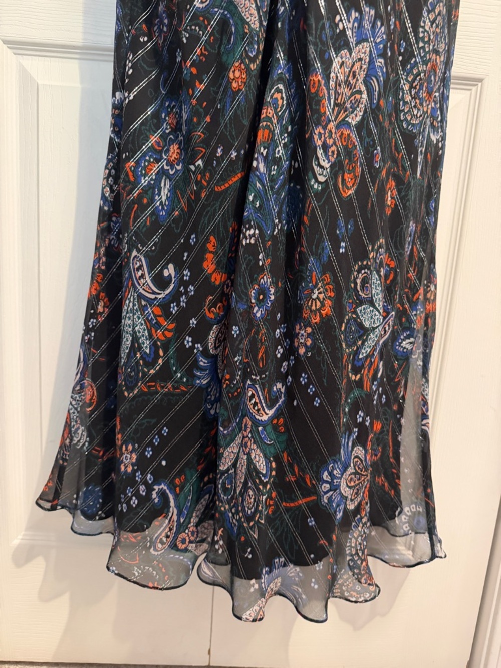 Veronica Beard Kaira Dress long sleeve V neck maxi dress size 2 silk - Picture 3 of 16